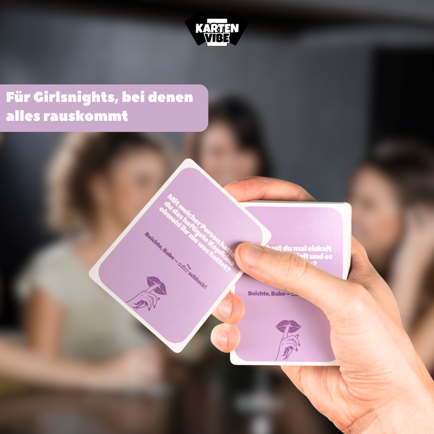Detailansicht der „Beichte, wenn…“-Karten aus dem Spiel Beichte Babe – ehrlich, spicy & perfekt für witzige Mädelsrunden mit Wein oder Sekt