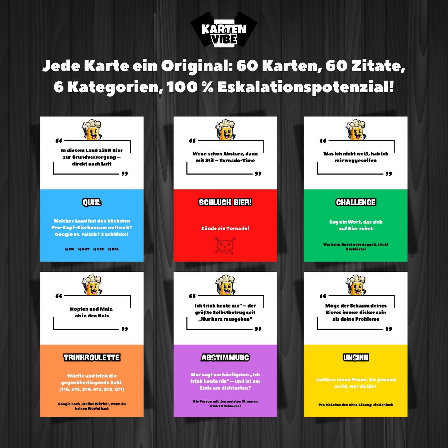 60 verrückte Karten beim Bier Gewinnt Trinkspiel – für alle, die Bier lieben und nichts bereuen wollen