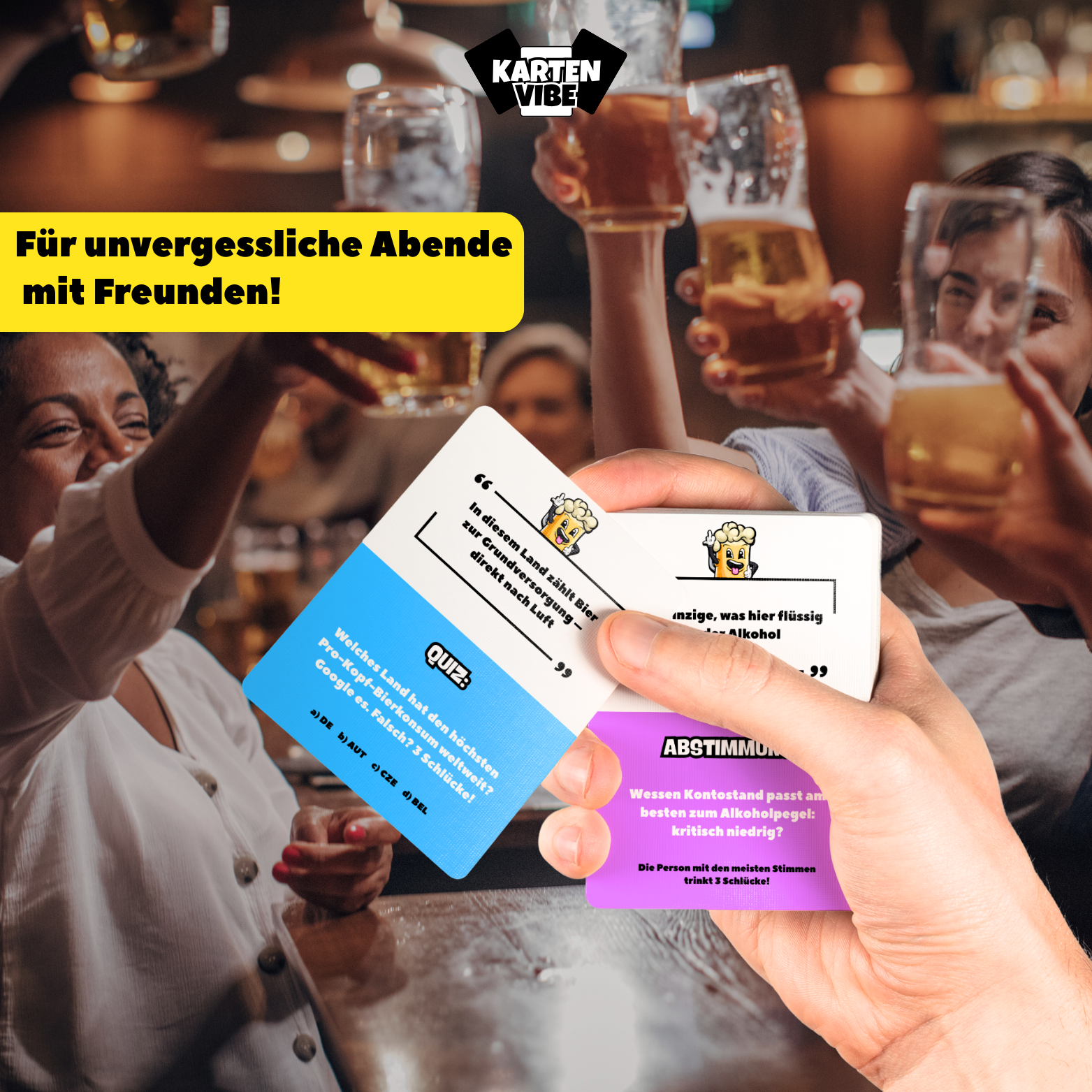 Bier Gewinnt – das perfekte Bier-Trinkspiel mit durchdachten Regeln, Lachkrampf-Garantie und Vollgas-Action