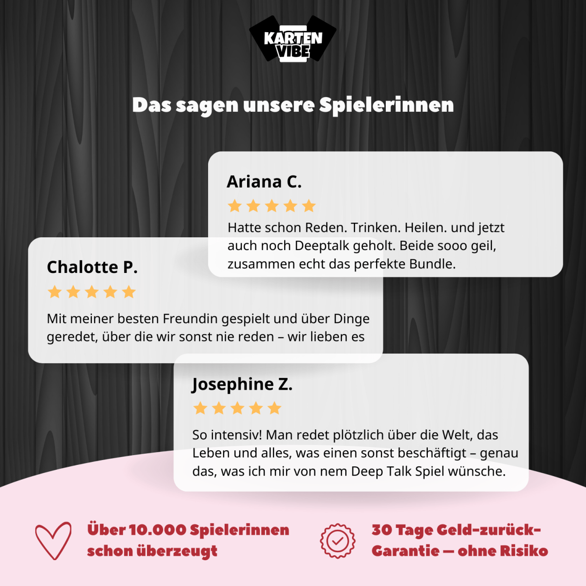 Reden, Trinken, Deeptalk - Kartenvibe