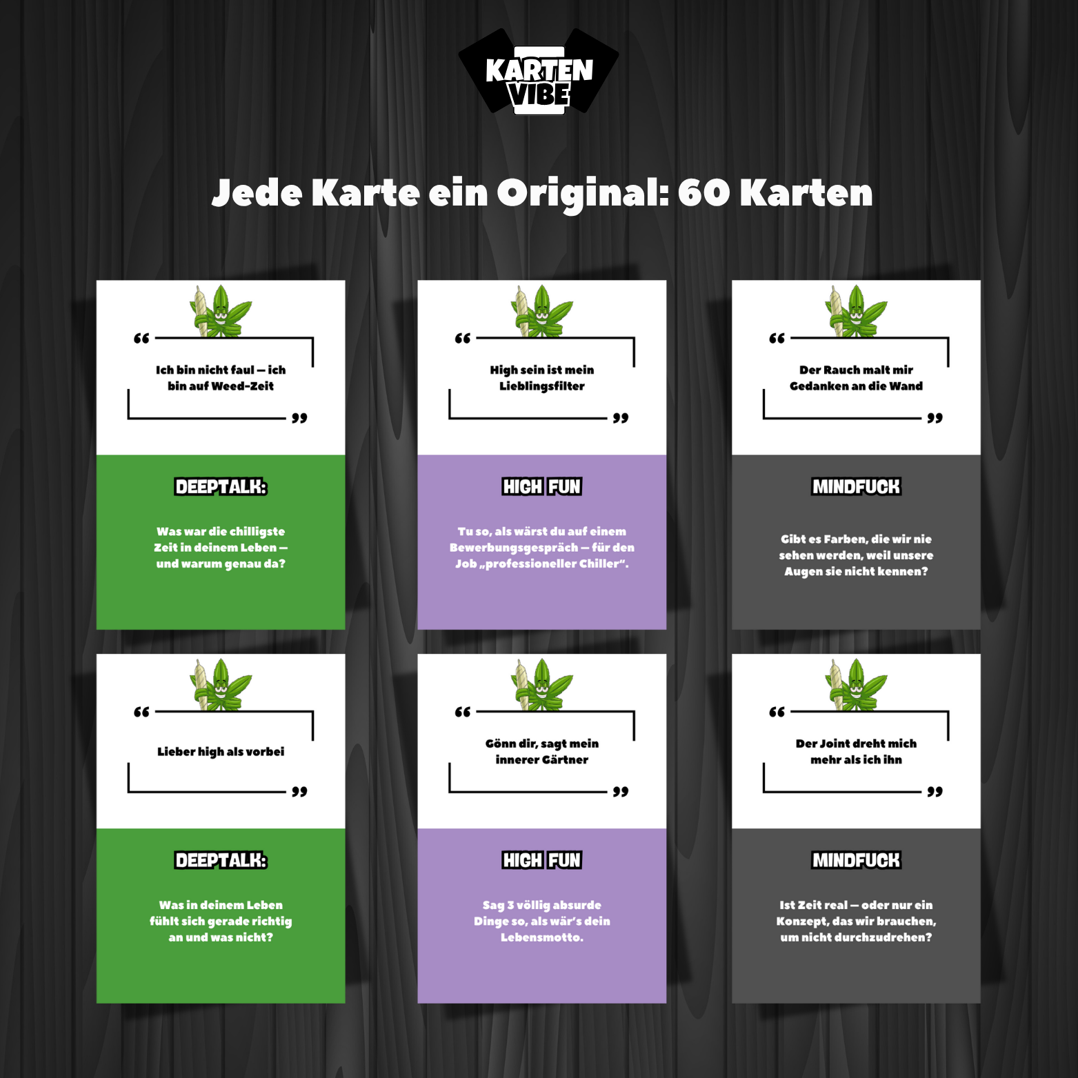 Jede Karte ein Original – das WeedTalk Kartenspiel überzeugt mit 60 einzigartigen Fragen für Kiffer