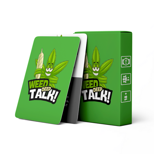 WeedTalk – das Kiffer-Kartenspiel mit 60 Karten voller Deep Talk und verrückter Fragen für entspannte Abende